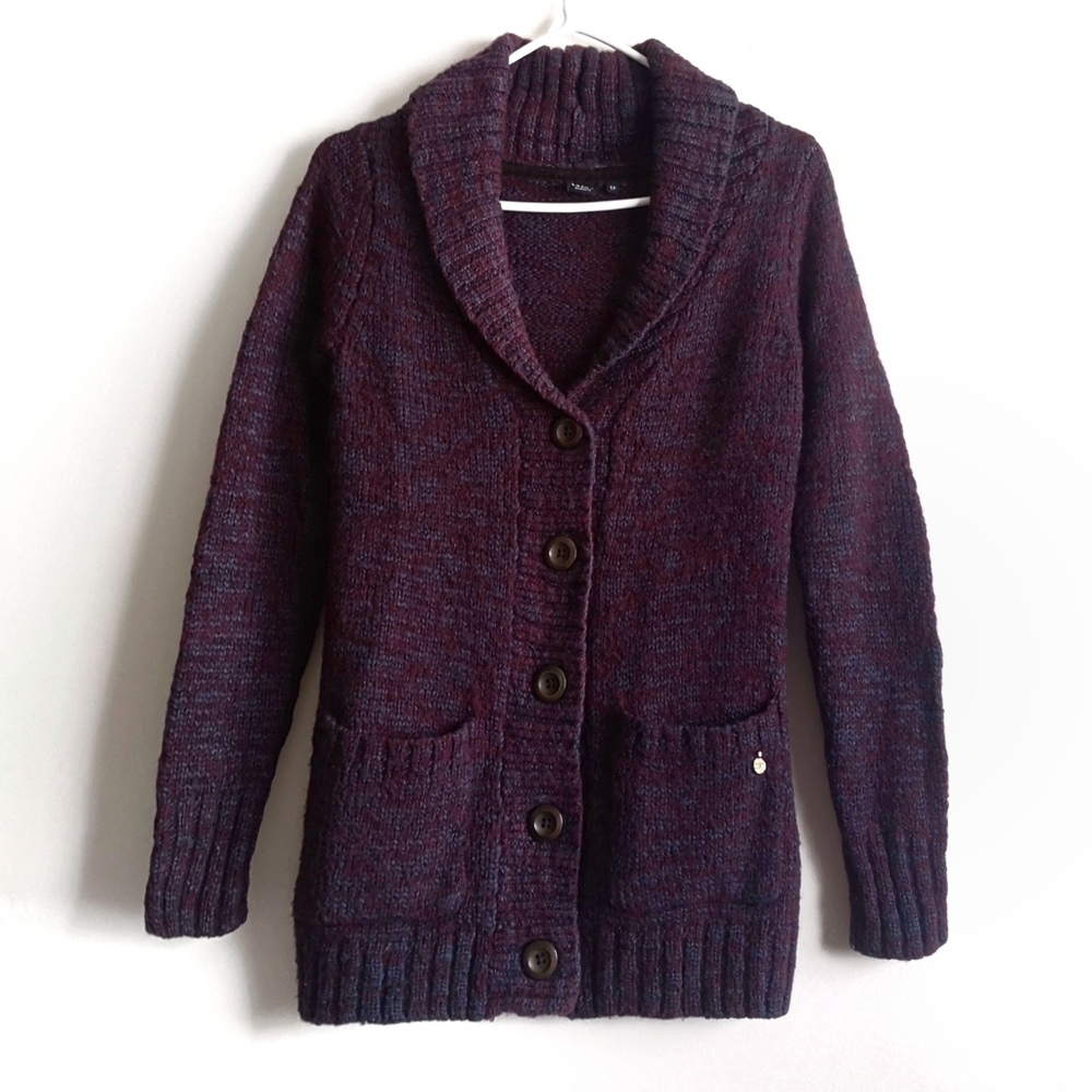 TWIK Wool and Acrylic Cardigan Elbow Patches